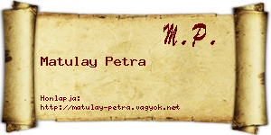 Matulay Petra névjegykártya