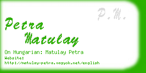 petra matulay business card